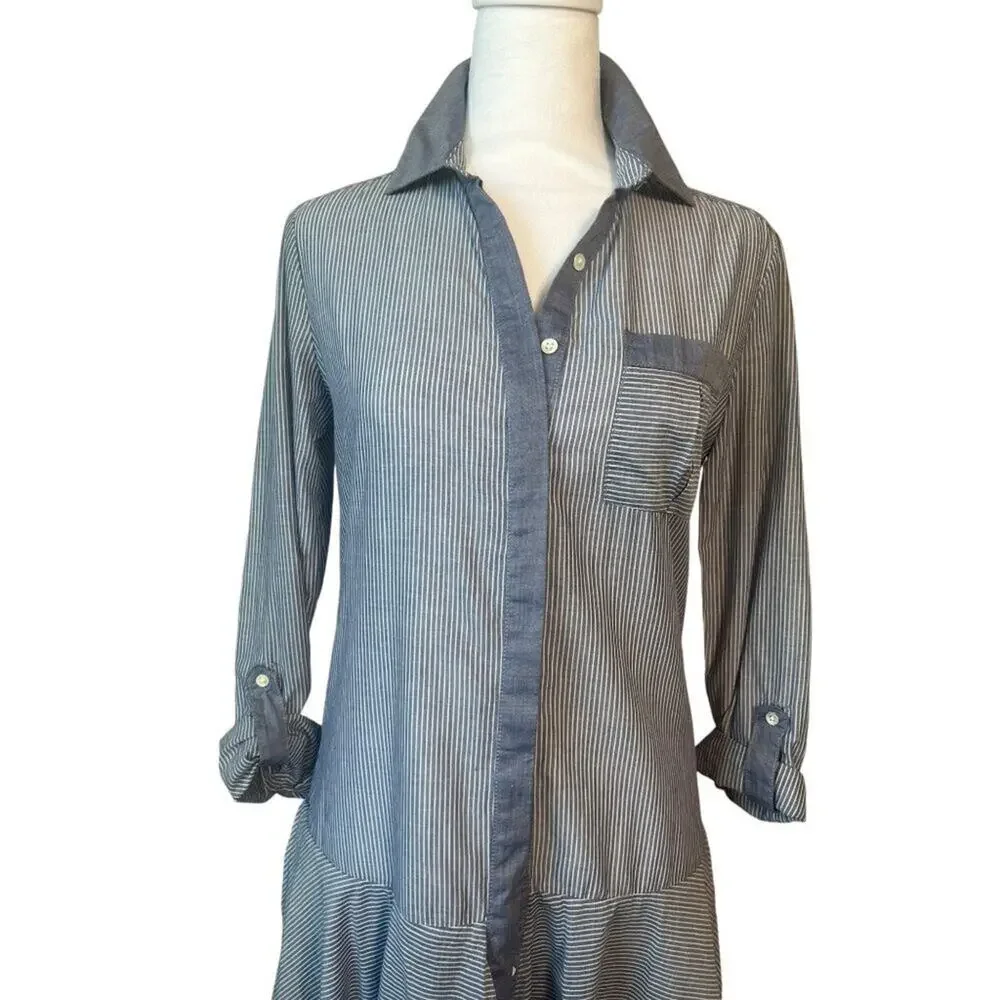 SAM EDELMAN FLARE BUTTON DOWN SHIRT DRESS STYLE # SE7228SCY